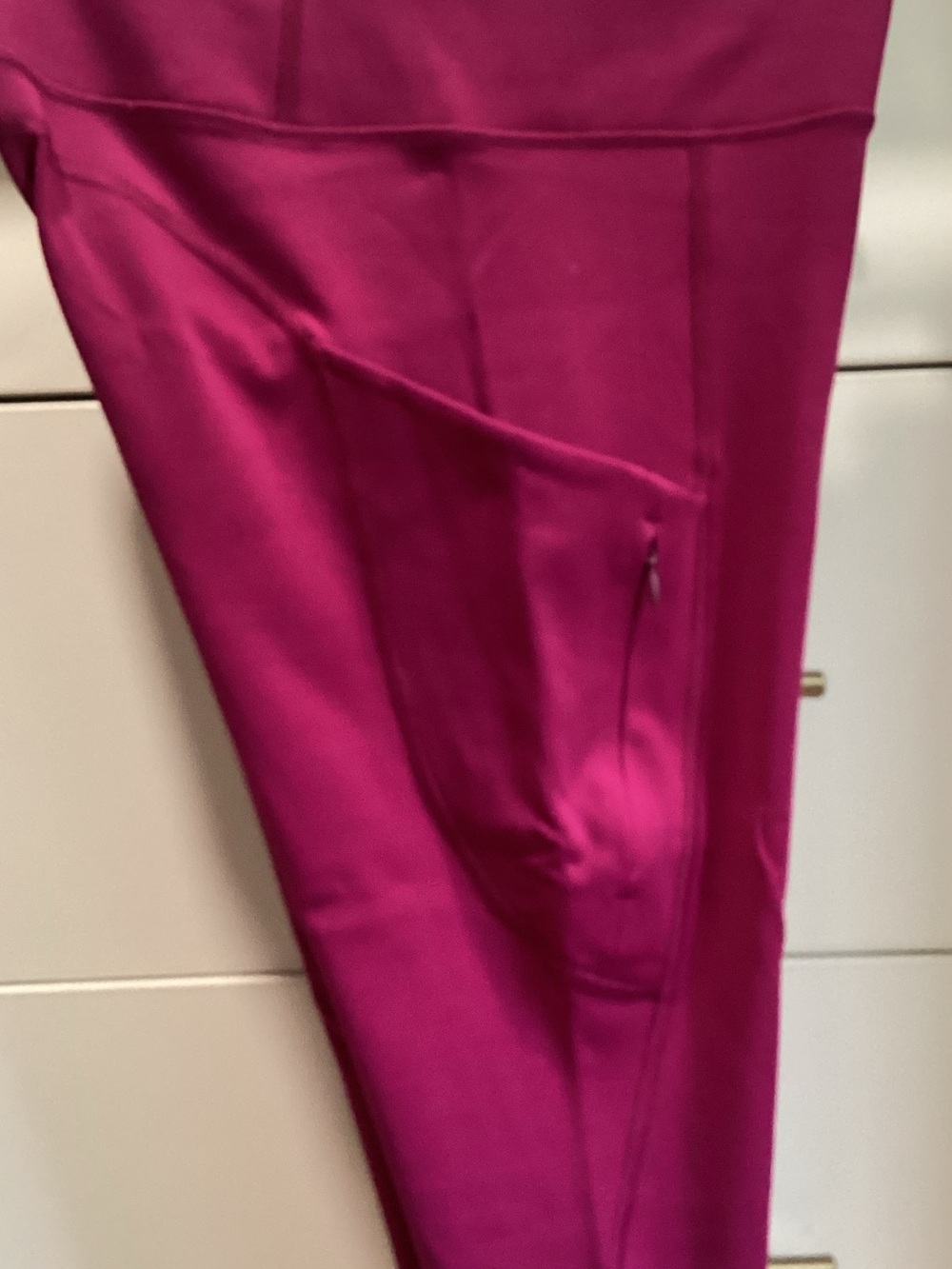 Women Athleta Capri Leggings - Magenta / Raspberry - Picture 3 of 7